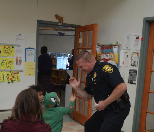 Chief Jared Mills in Classroom